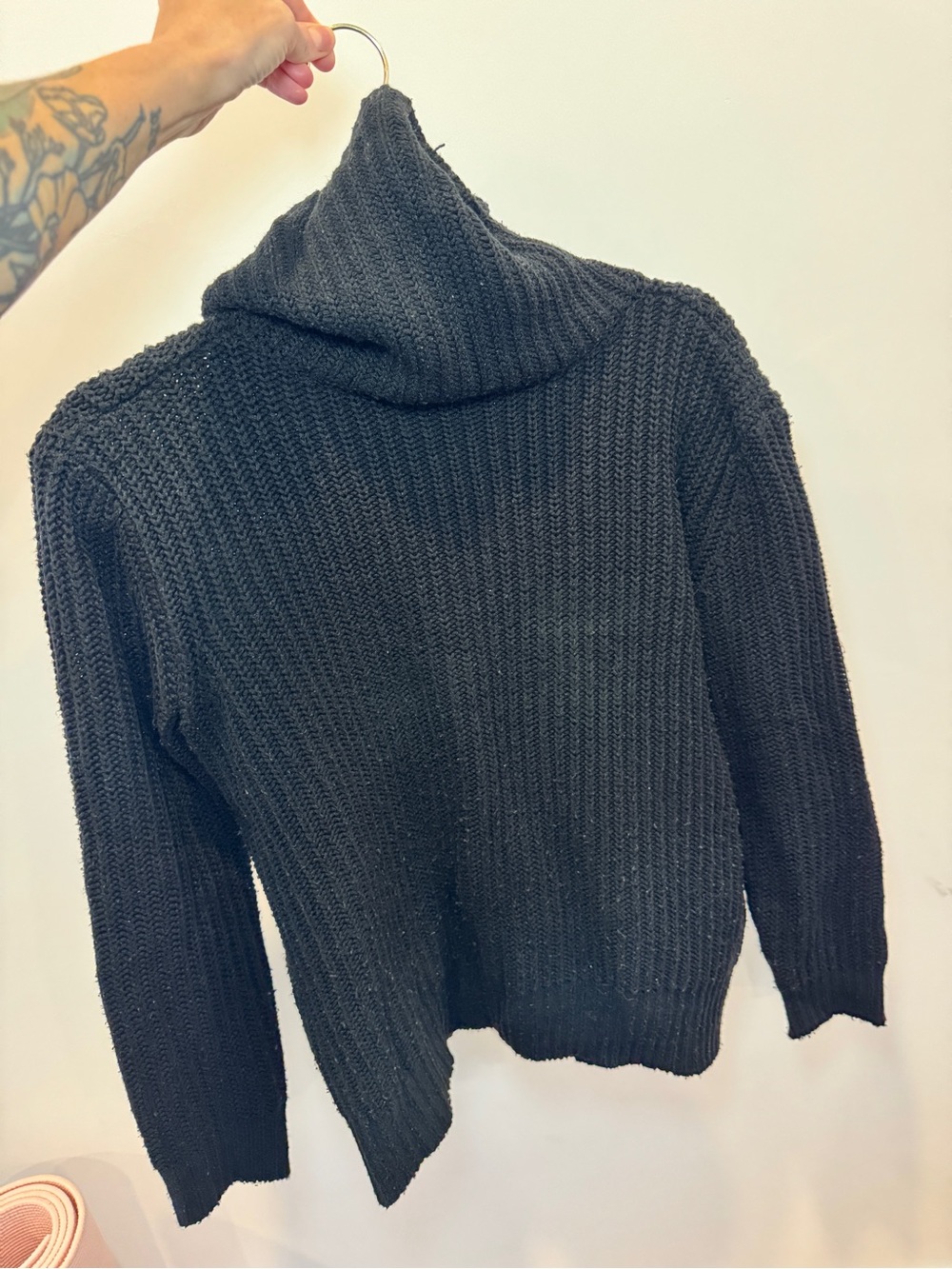 Pink Republic Black Chunky Turtleneck Sweater